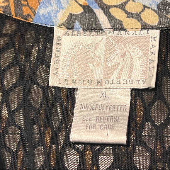 ALBERTO MAKALI Snakeskin Print Fitted Stretch Jacket Embellished Blue Size XL - Picture 10 of 14